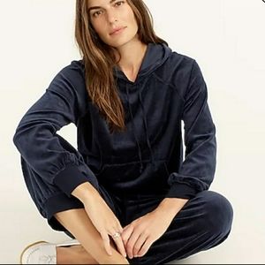 BNWT 2 piece set by J.Crew velour women's hoodie Small, pants XS [ 2piece set ]